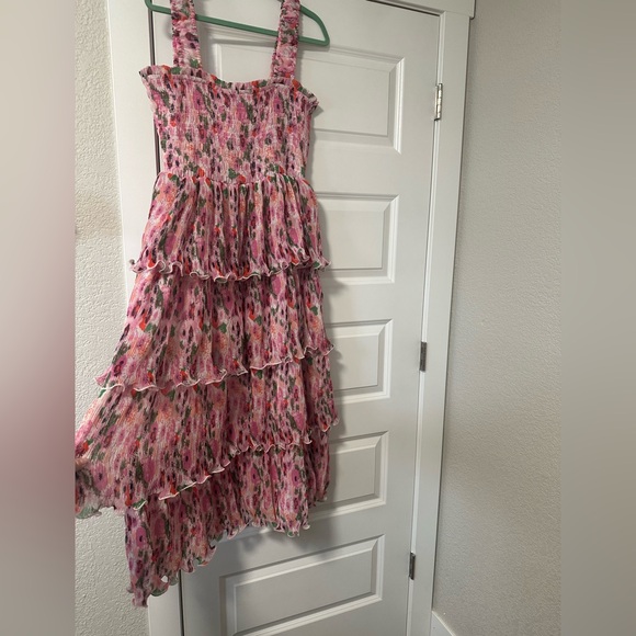 Ganni PLEATED GEORGETTE SMOCK MIDI DRESS - sugar plum - Picture 9 of 16